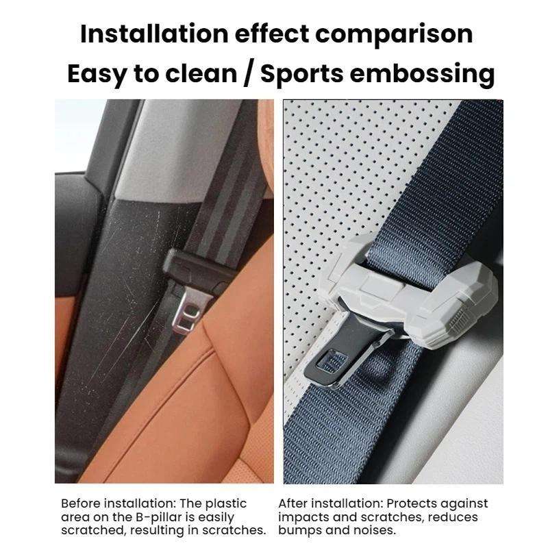 For Leapmotor B10 Silicone Seatbelt Fixing Anti-collision Buckle Protective Cover(Black)