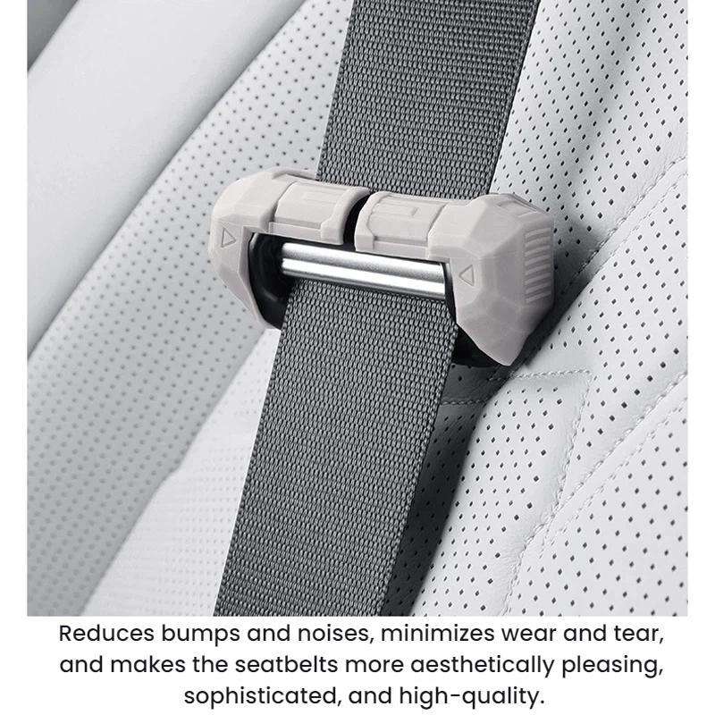 For Leapmotor B10 Silicone Seatbelt Fixing Anti-collision Buckle Protective Cover(Black)