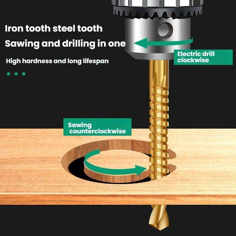 6-in-1 Step Drill Bit Set 4-12/4-20/4-32mm Unibit 3/6/8mm Hole Saws for Metal Wood Plastic(White)
