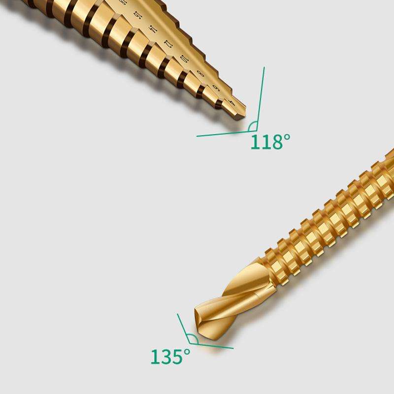 6-in-1 Step Drill Bit Set 4-12/4-20/4-32mm Unibit 3/6/8mm Hole Saws for Metal Wood Plastic(White)