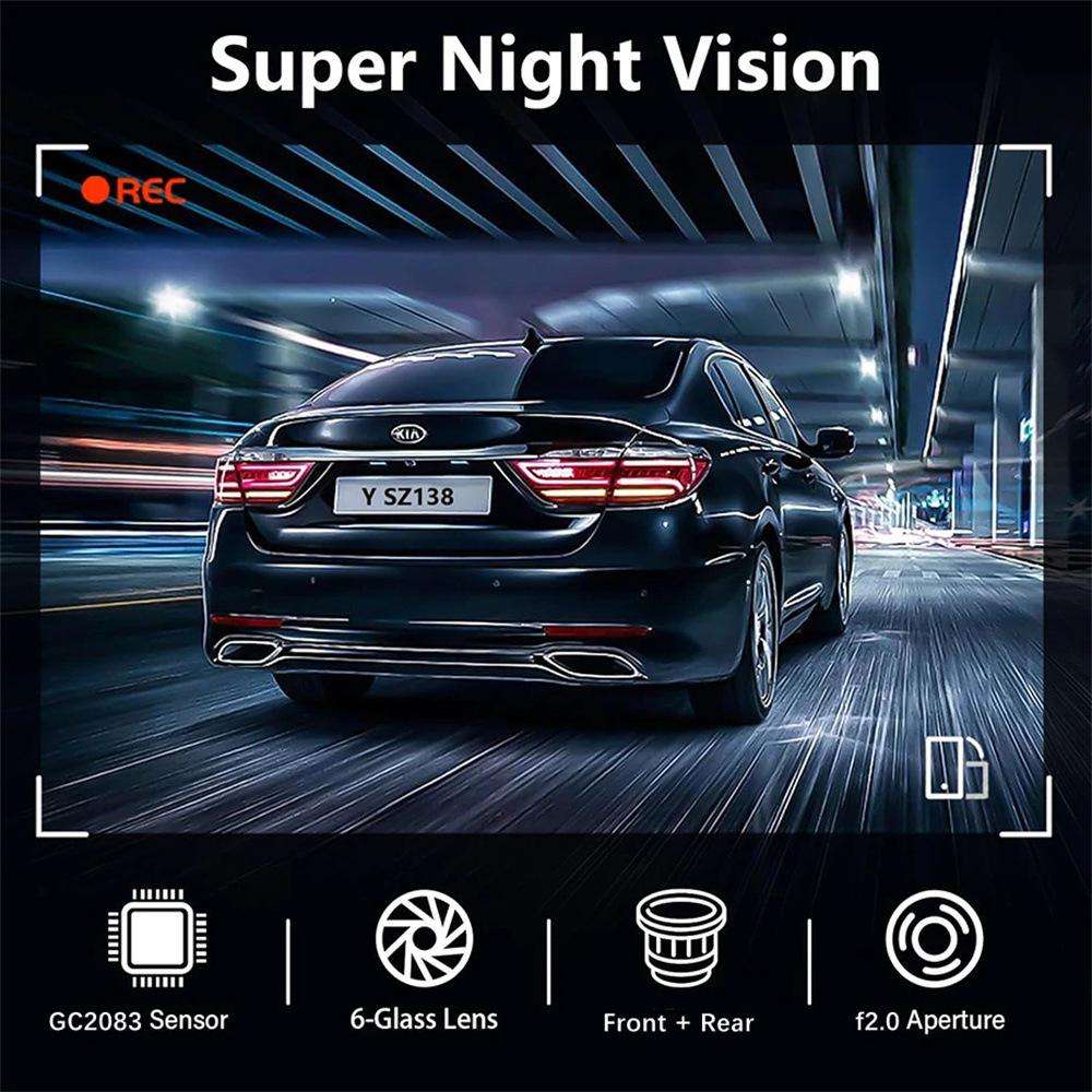 4K Smartphone Connected WiFi High-Definition Dual-Recording Car Dash Cam, Specification: Front+Rear+