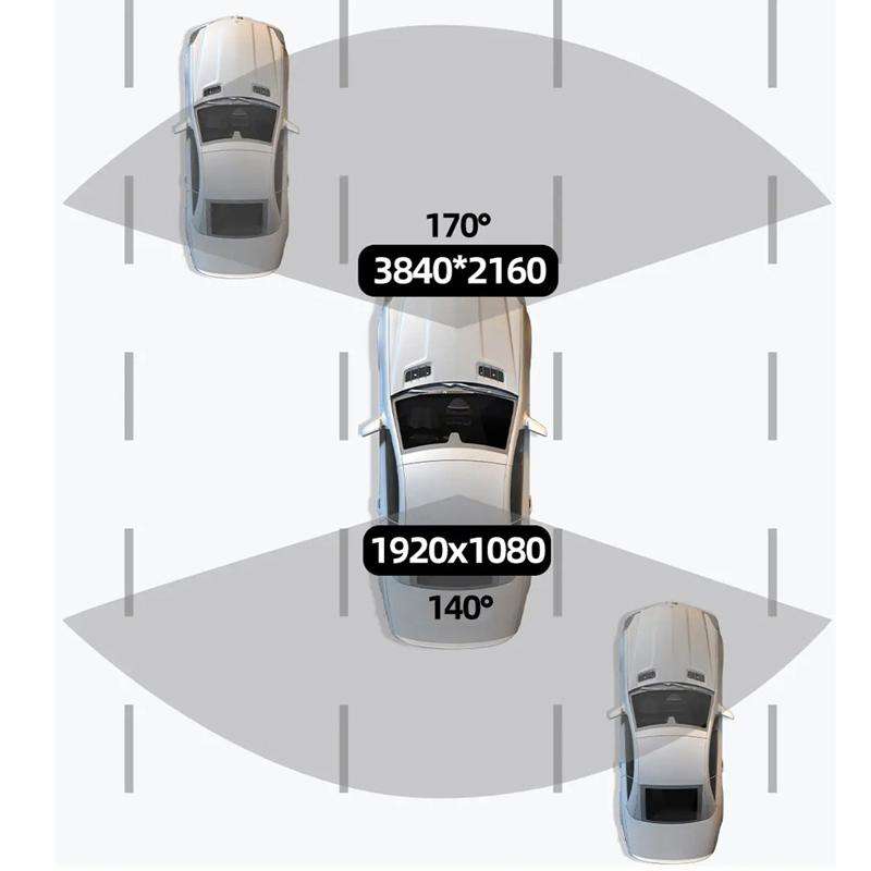 4K Dual Recording WiFi Smartphone Connected Car Dash Cam, Specification: Front+Inside