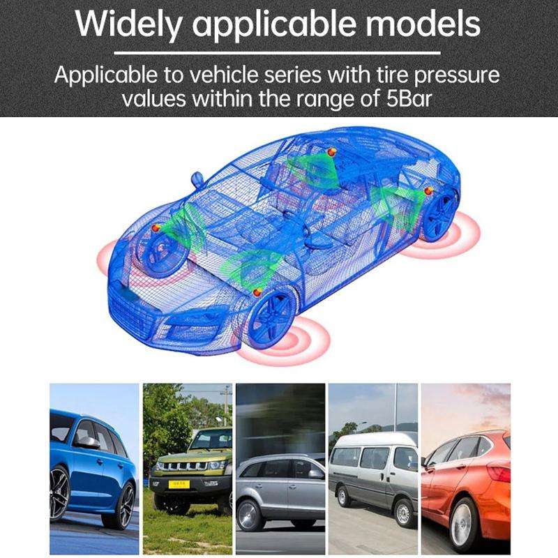 Solar-Powered Ambient Temperature Tire Pressure Monitor, Version: English(External)