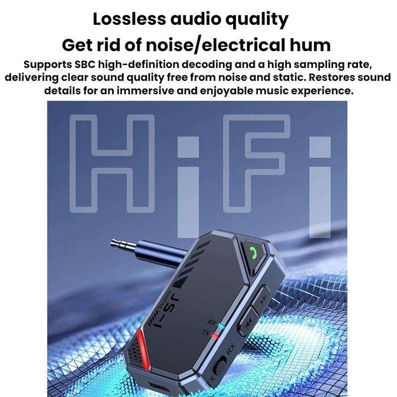 Bluetooth 5.4 Car AUX Music Audio Transmitter/Receiver