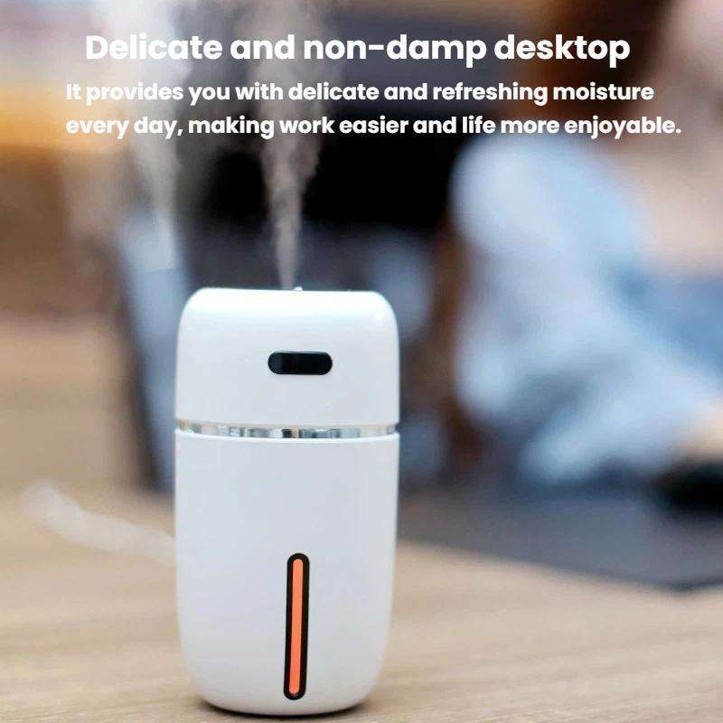 Mini USB Humidifier With Night Light Car Portable Home Office Large Fog Humidifier(Black)