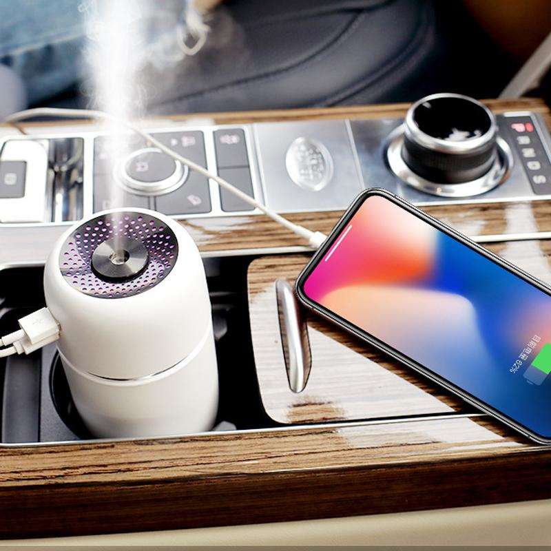 Mini USB Humidifier With Night Light Car Portable Home Office Large Fog Humidifier(Black)