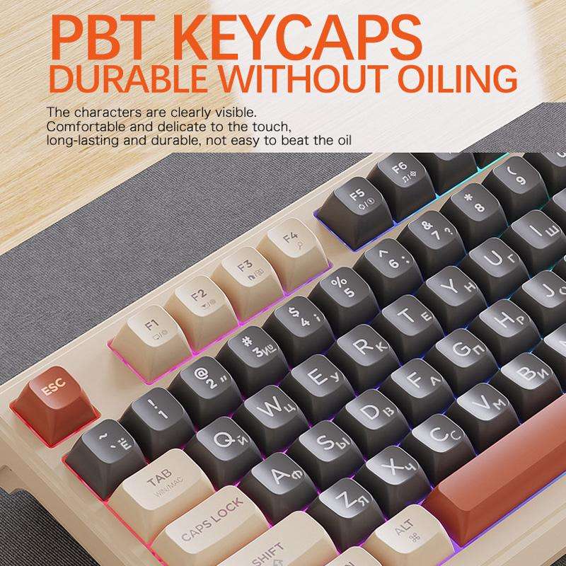 FREE WOLF M96 Wireless Bluetooth Dual-Mode Russian Keyboard PBT Dome Display Gaming Keyboard(Micro L