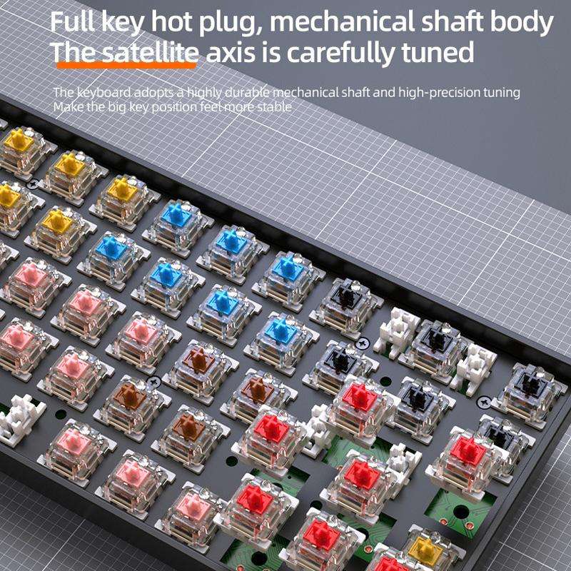 ZIYOULANG K68 Bluetooth / Wired Dual-Mode Portuguese Mechanical Keyboard(Microglow Red Switch)