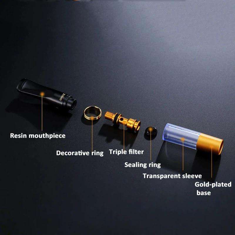 ZOBO Double Filter Cigarette Holder Reusable & Washable 7.6mm Wide Cigarette Filter(Black)