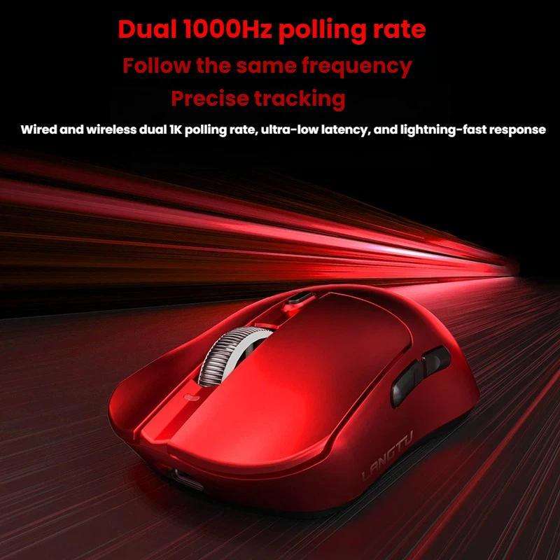 LANGTU M8 Triple-Mode Wireless Bluetooth Mouse Lightweight Gaming Mice(White)