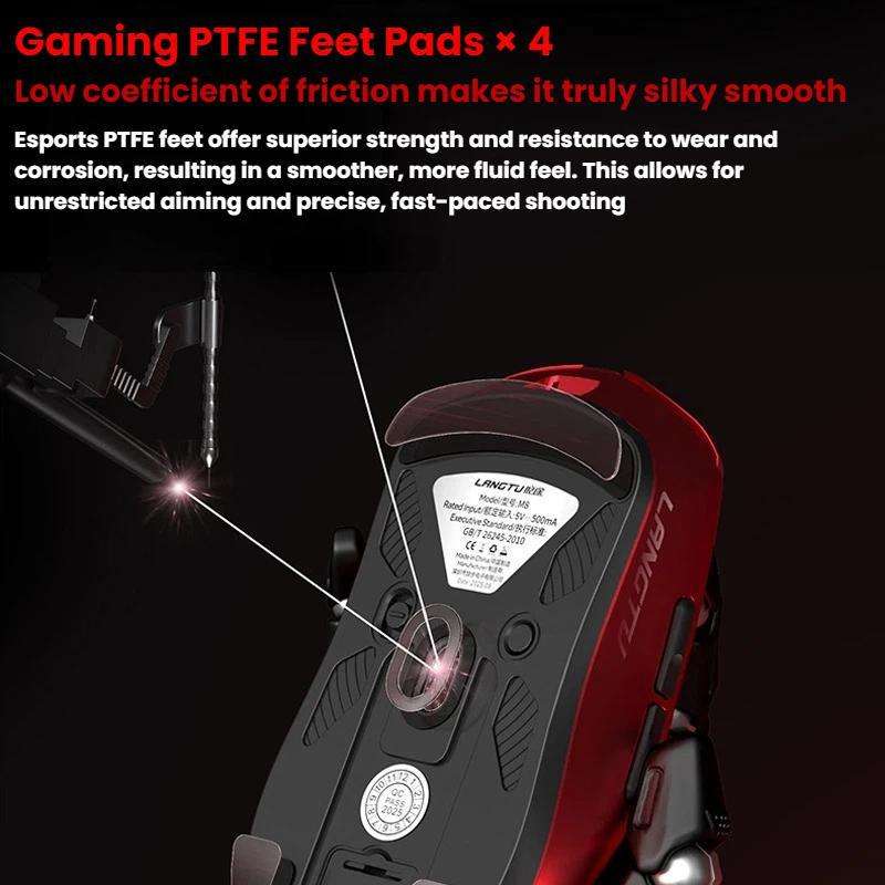 LANGTU M8 Triple-Mode Wireless Bluetooth Mouse Lightweight Gaming Mice(White)