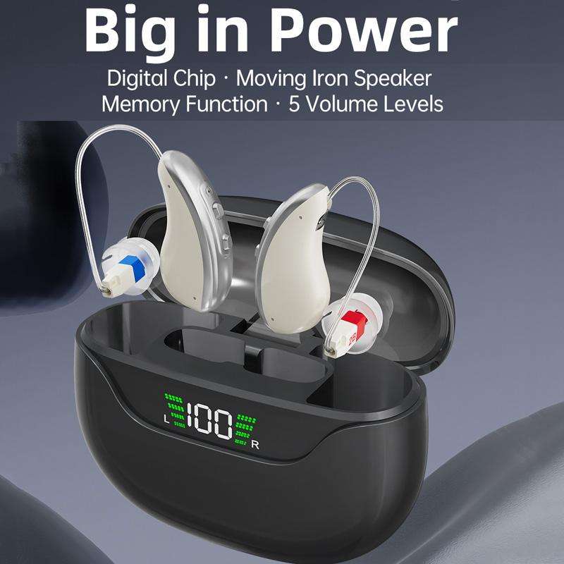 16-Channel Open Fit Behind-The-Ear Hearing Aids Dual Devices With Magnetic Digital Display Charging