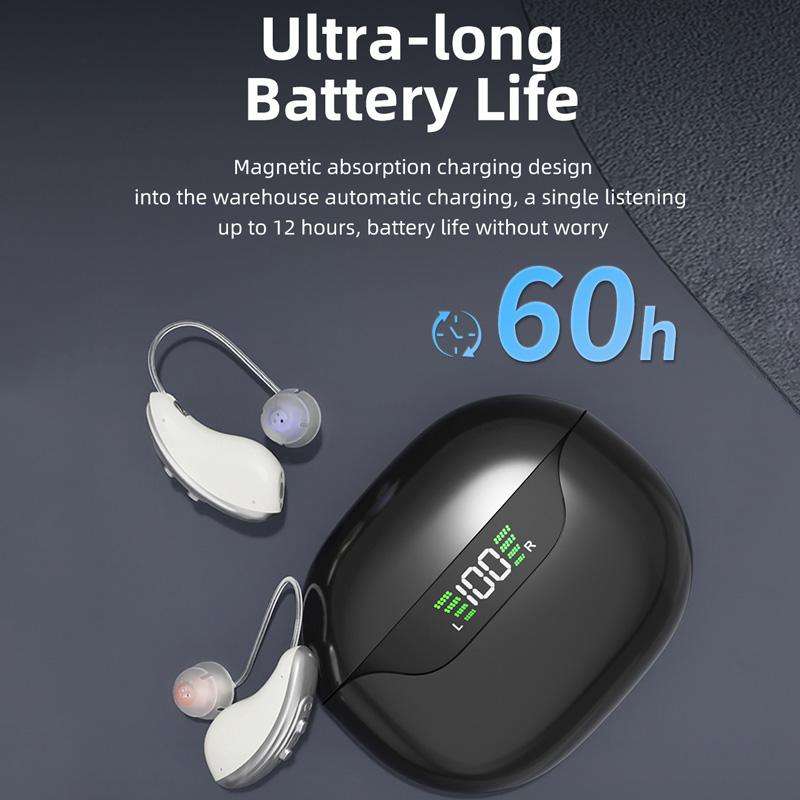 16-Channel Open Fit Behind-The-Ear Hearing Aids Dual Devices With Magnetic Digital Display Charging