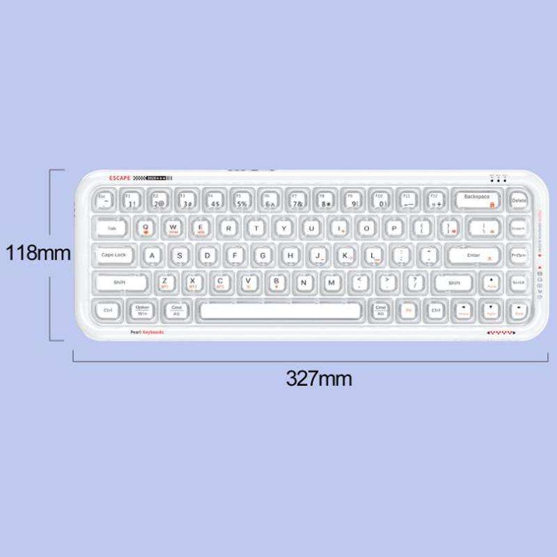 MOFii 711 Pearl Semi-Transparent Triple-Mode Bluetooth RGB Backlit Wireless Keyboard(White)