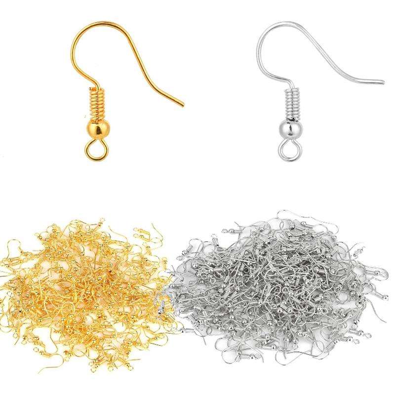 50pcs Stainless Steel Ear Stud & Earring Hooks DIY Jewelry Accessories, Spec: Gold Cross