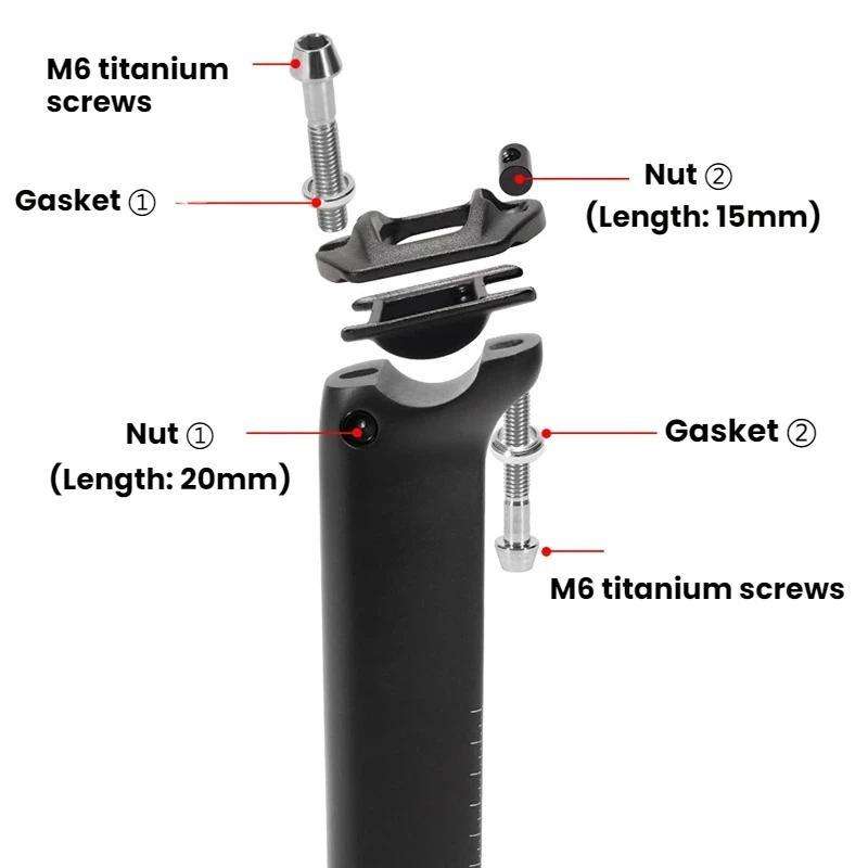 TOSEEK Carbon Fiber Road Bike Seatpost For JAVA Siluro 6top(54.5x265mm)