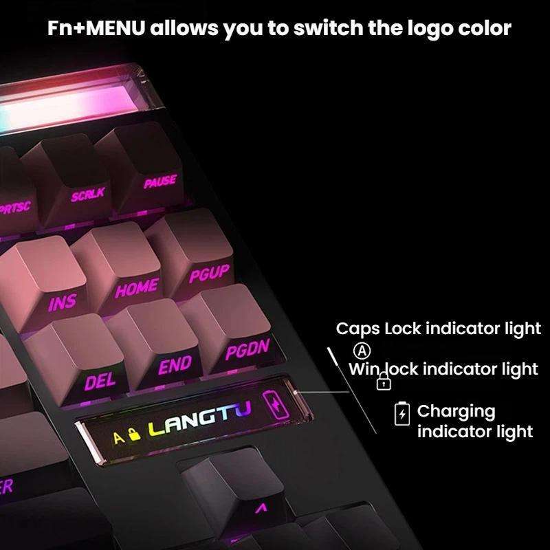 LANGTU T87 Hot-Pluggable Wireless Bluetooth Triple-Mode Mechanical Keyboard Office & Gaming Keyboard