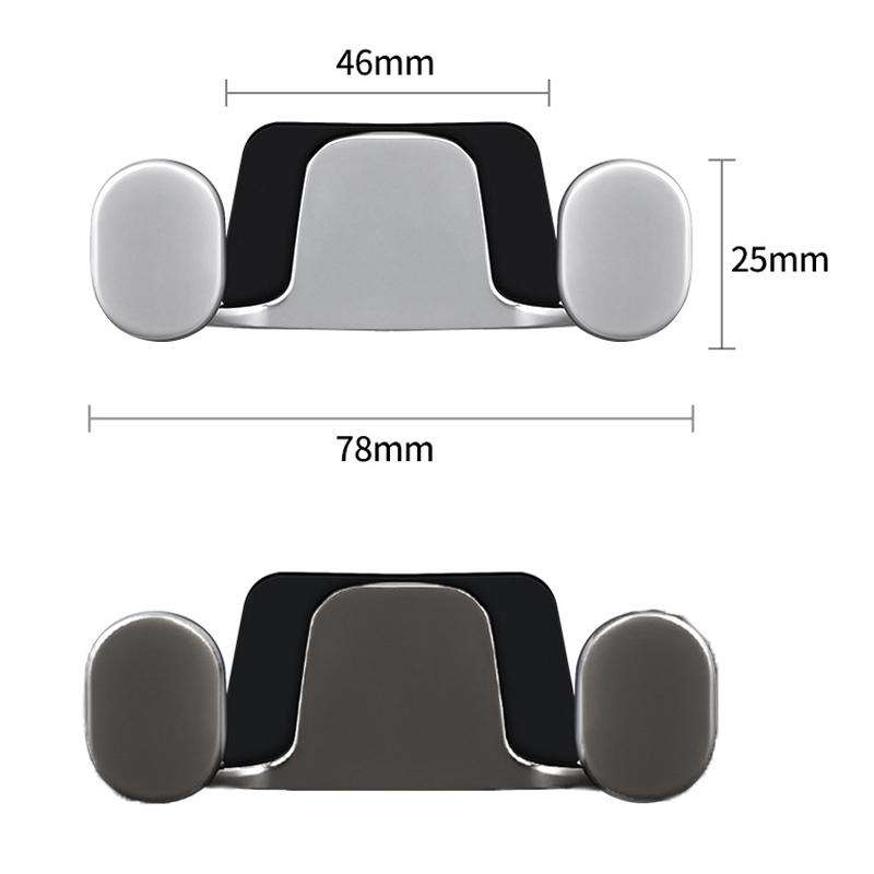 2pcs Vehicle-Mounted Metal Adhesive Double-Hook Phone Holder(Pearl White)
