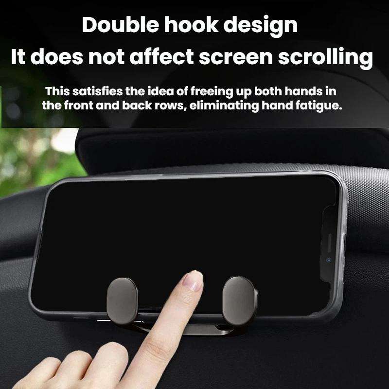 2pcs Vehicle-Mounted Metal Adhesive Double-Hook Phone Holder(Pearl White)