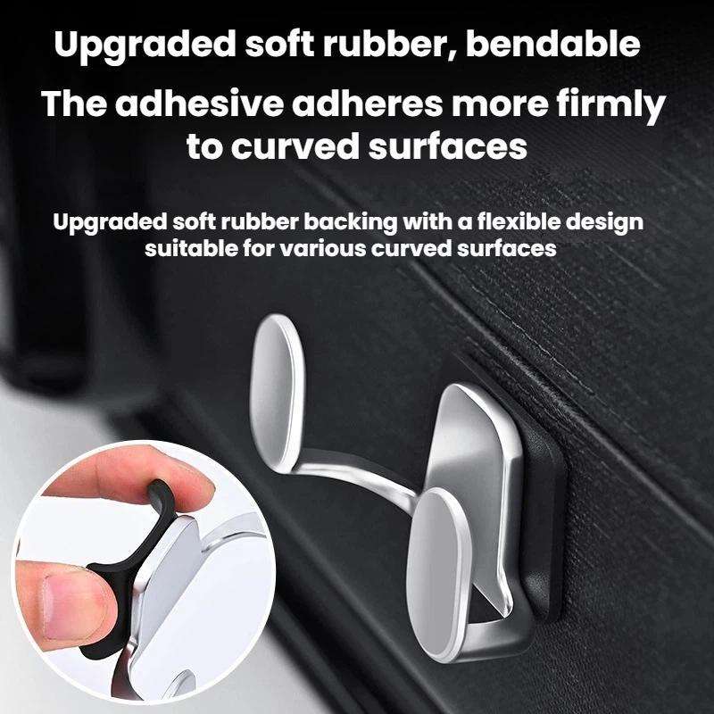 2pcs Vehicle-Mounted Metal Adhesive Double-Hook Phone Holder(Pearl White)