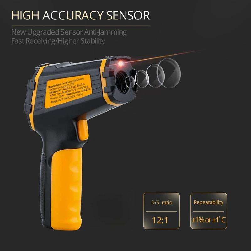 SMART SENSOR ST390+ Industrial High-Precision Infrared Thermometer For Baking & Kitchen