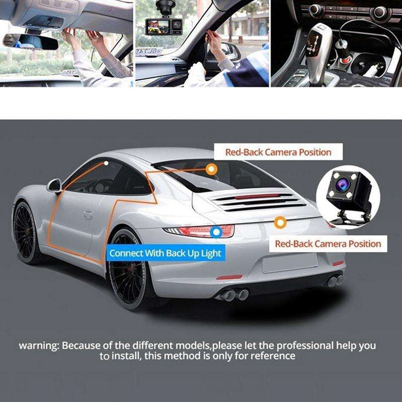 2-Inch WIFI Mobile Phone Playback 4K HD Night Vision Dashcam, Specification: Front+Interior+Rear+32g