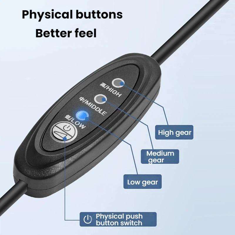 0.3m Push-button T3-speed Adjustable Power Cord(USB Male To Female)