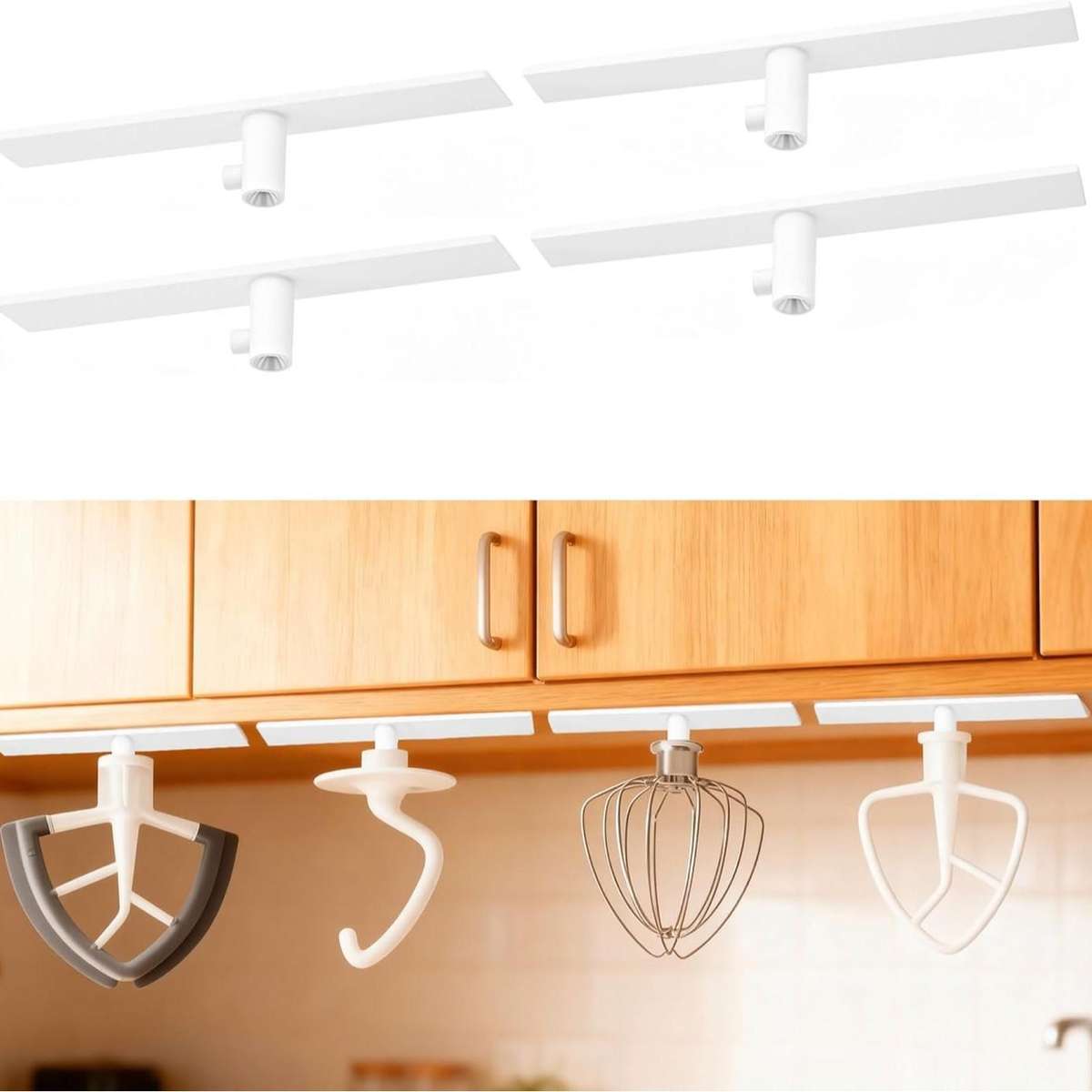 4pcs /Pack Hooks For KitchenAid Attachment to Neatly Store Mixer Accessories(Transparent)