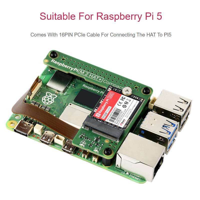 WAVESHARE Raspberry Pi Original Pi5 PCIe to M.2 Interface Expansion Board Compact Version(32665)