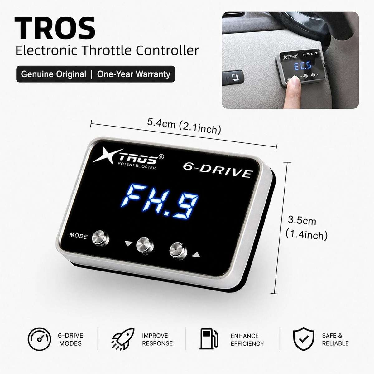 For 2024 Subaru CrossTrek TROS Potent Booster Electronic Throttle Controller(5.4x3.5cm)