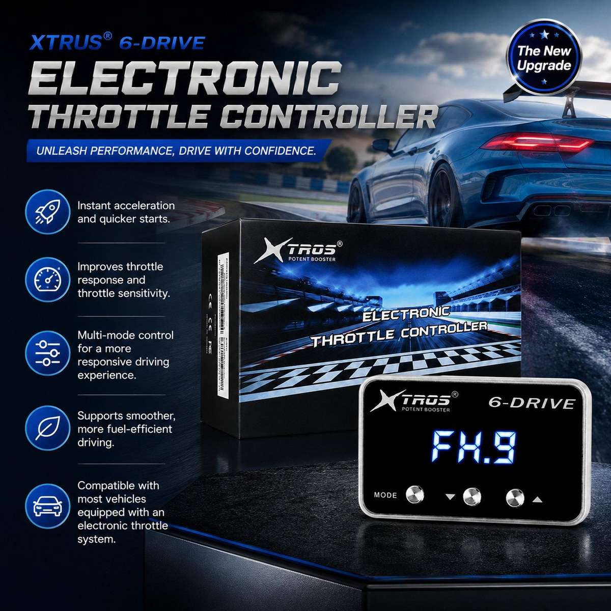 For 2024 Subaru CrossTrek TROS Potent Booster Electronic Throttle Controller(5.4x3.5cm)
