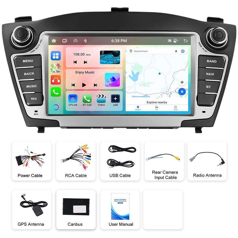 For Hyundai IX35 Car Central Control Screen Navigation Bluetooth Player, Memory: 4G+64G(Standard)