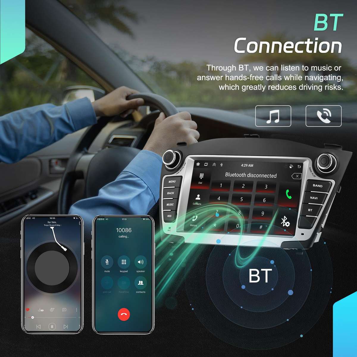 For Hyundai IX35 Car Central Control Screen Navigation Bluetooth Player, Memory: 4G+64G(Standard)