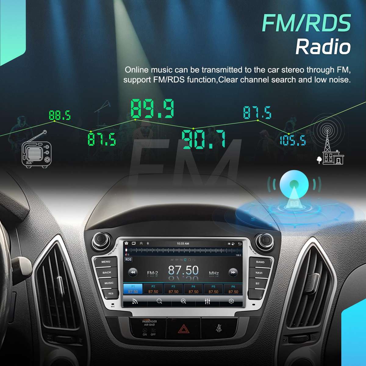 For Hyundai IX35 Car Central Control Screen Navigation Bluetooth Player, Memory: 4G+64G(Standard)