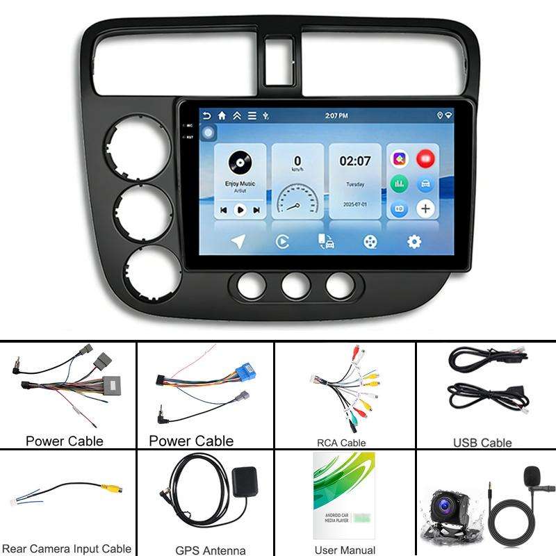 For Honda Civic 2001-2005 Android Car Central Control Screen Navigation Bluetooth Player, Memory: 4-