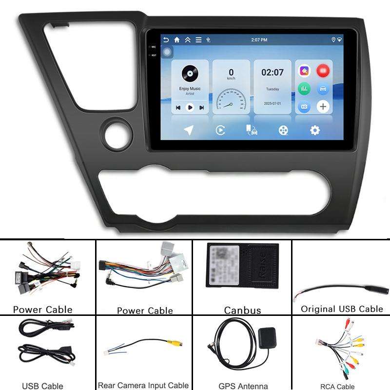 For Honda Civic US Left Hand Drive Android Car Central Control Screen Navigation Bluetooth Player, M
