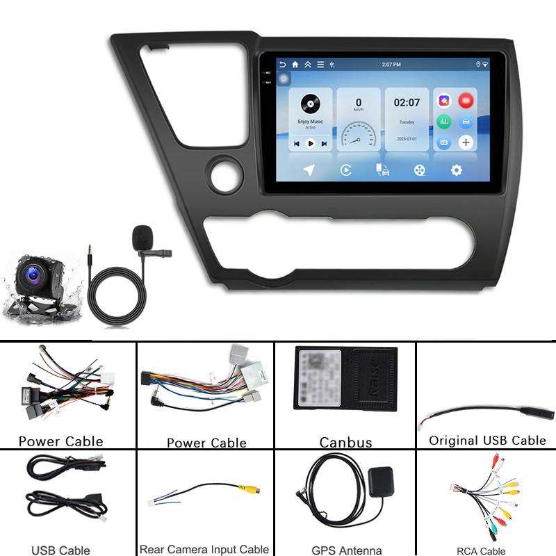 For Honda Civic US Left Hand Drive Android Car Central Control Screen Navigation Bluetooth Player, M