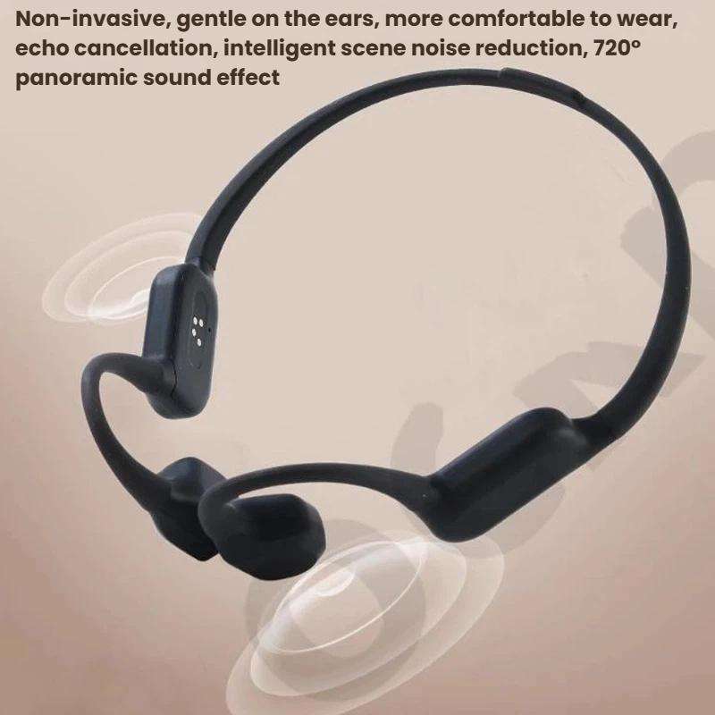 Bone Conduction Hearing Aid Bluetooth Integrated Unit Built-in Microphone(Dark Gray)