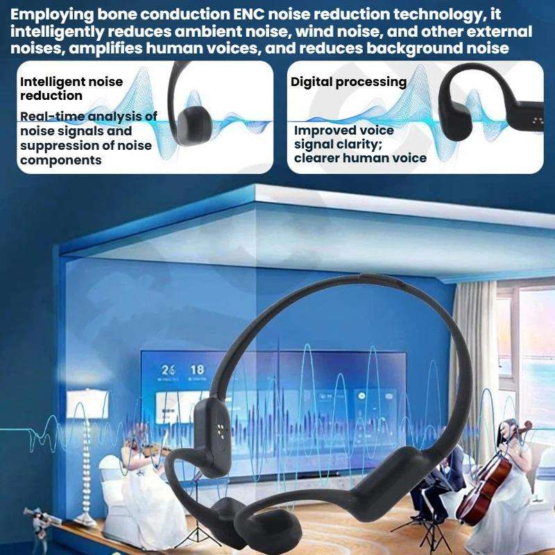 Bone Conduction Hearing Aid Bluetooth Integrated Unit Built-in Microphone(Dark Gray)