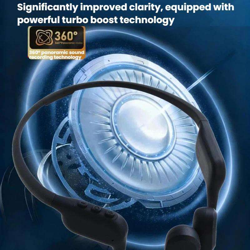 Bone Conduction Hearing Aid Bluetooth Integrated Unit Built-in Microphone(Dark Gray)