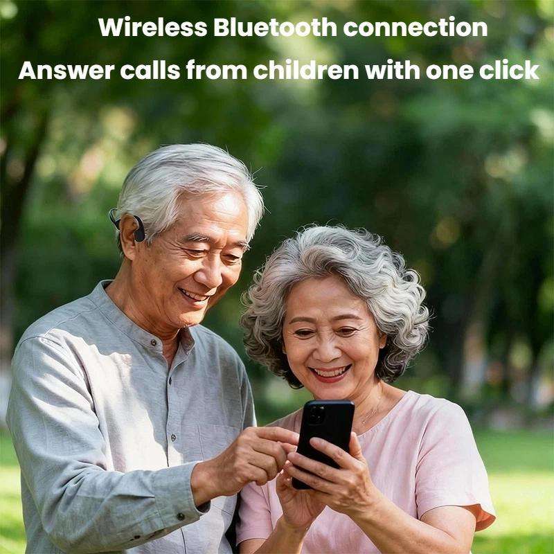 Bone Conduction Hearing Aid Bluetooth Integrated Unit Built-in Microphone(Dark Gray)