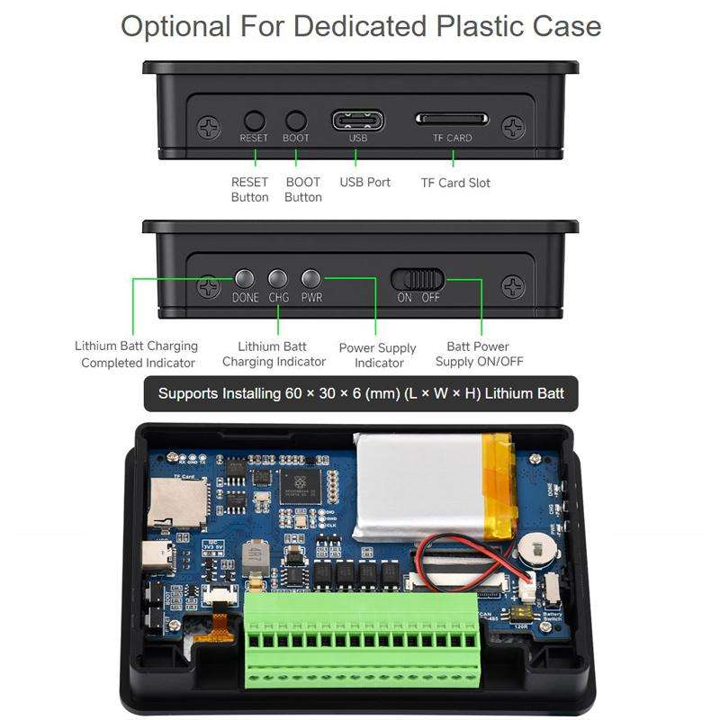 WAVESHARE RP2350 4.3inch Capacitive Touch Display Development Board, Spec: Without Case