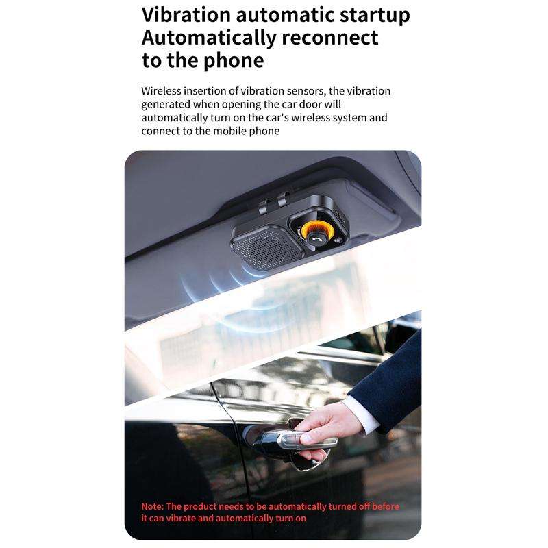 Sun Visor-Style Bluetooth Car Speaker For Hands-Free Calling And Navigation(Black)