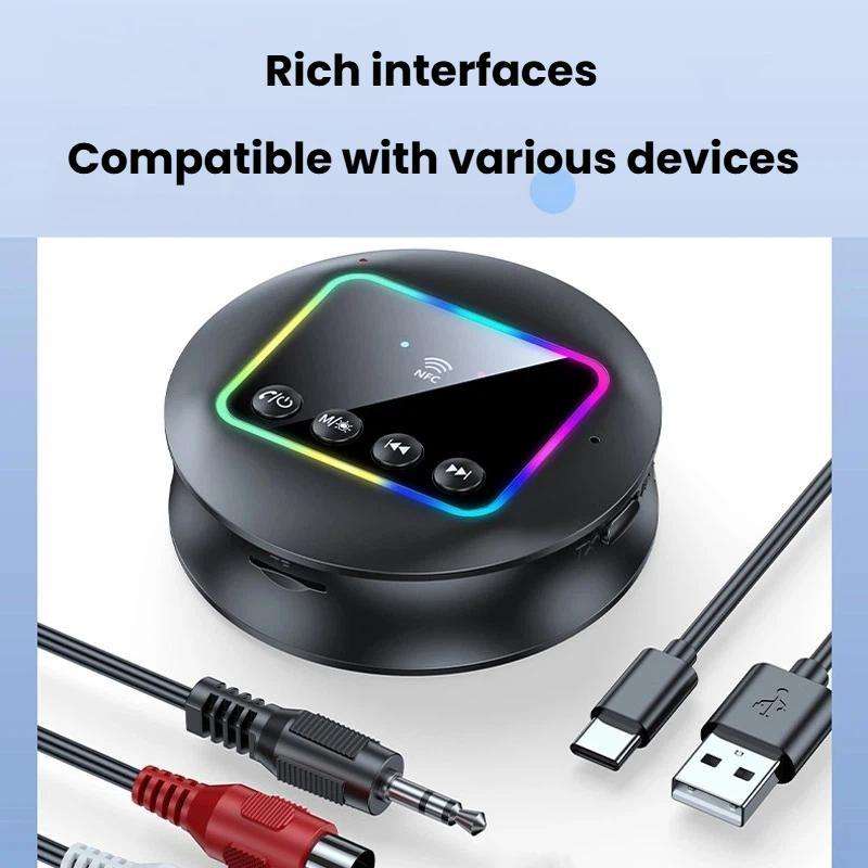GT77 NFC Bluetooth Receiver & Transmitter With Ambient Light Car Audio Amplifier & Audio Converter