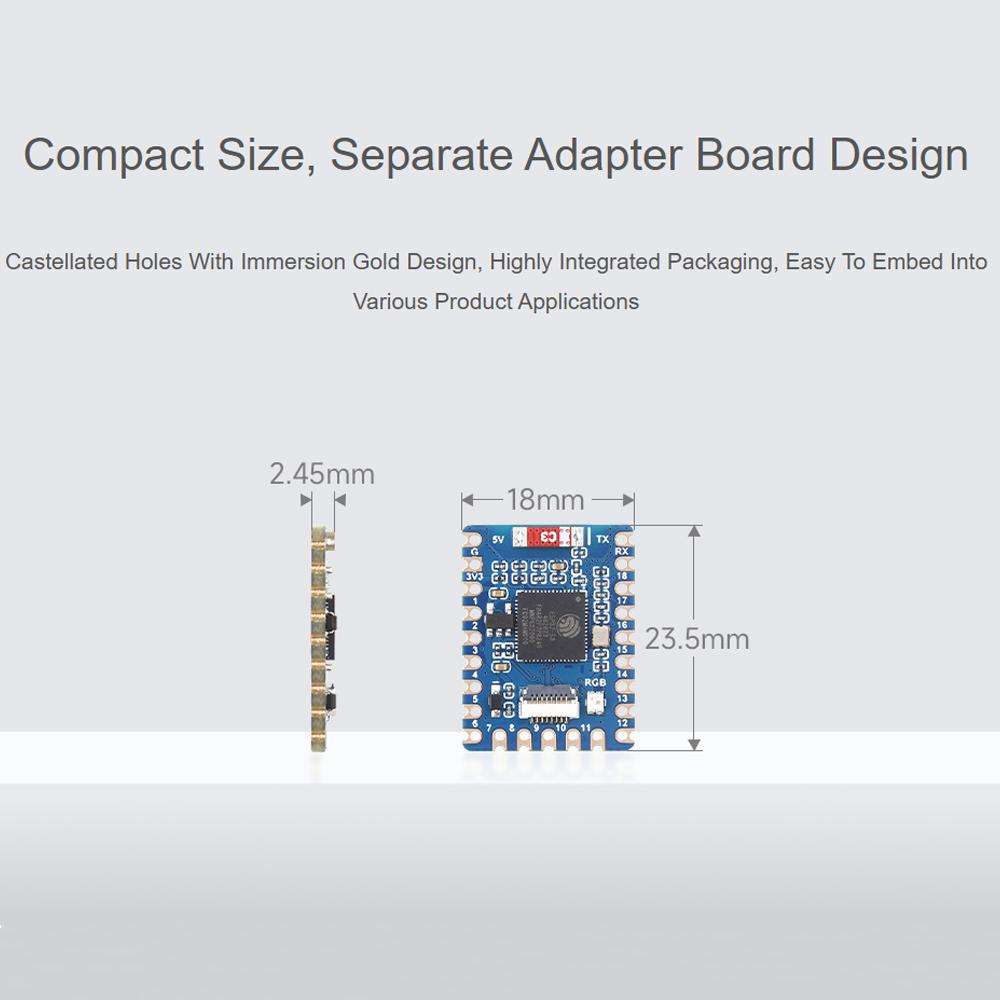 Waveshare ESP32-S3-Tiny-N8R8-Kit Mini Development Board Dual-Core Processor, 240MHz Running Frequen