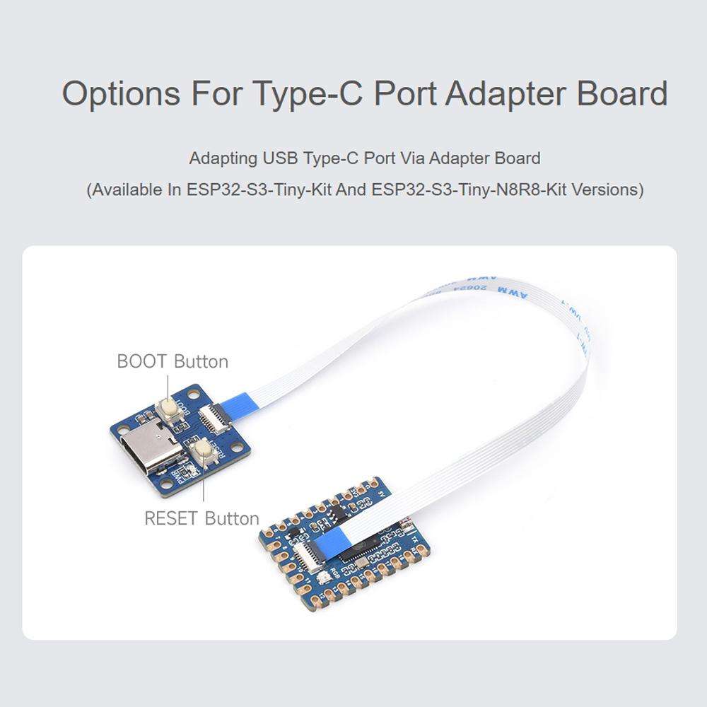 Waveshare ESP32-S3-Tiny-N8R8-Kit Mini Development Board Dual-Core Processor, 240MHz Running Frequen
