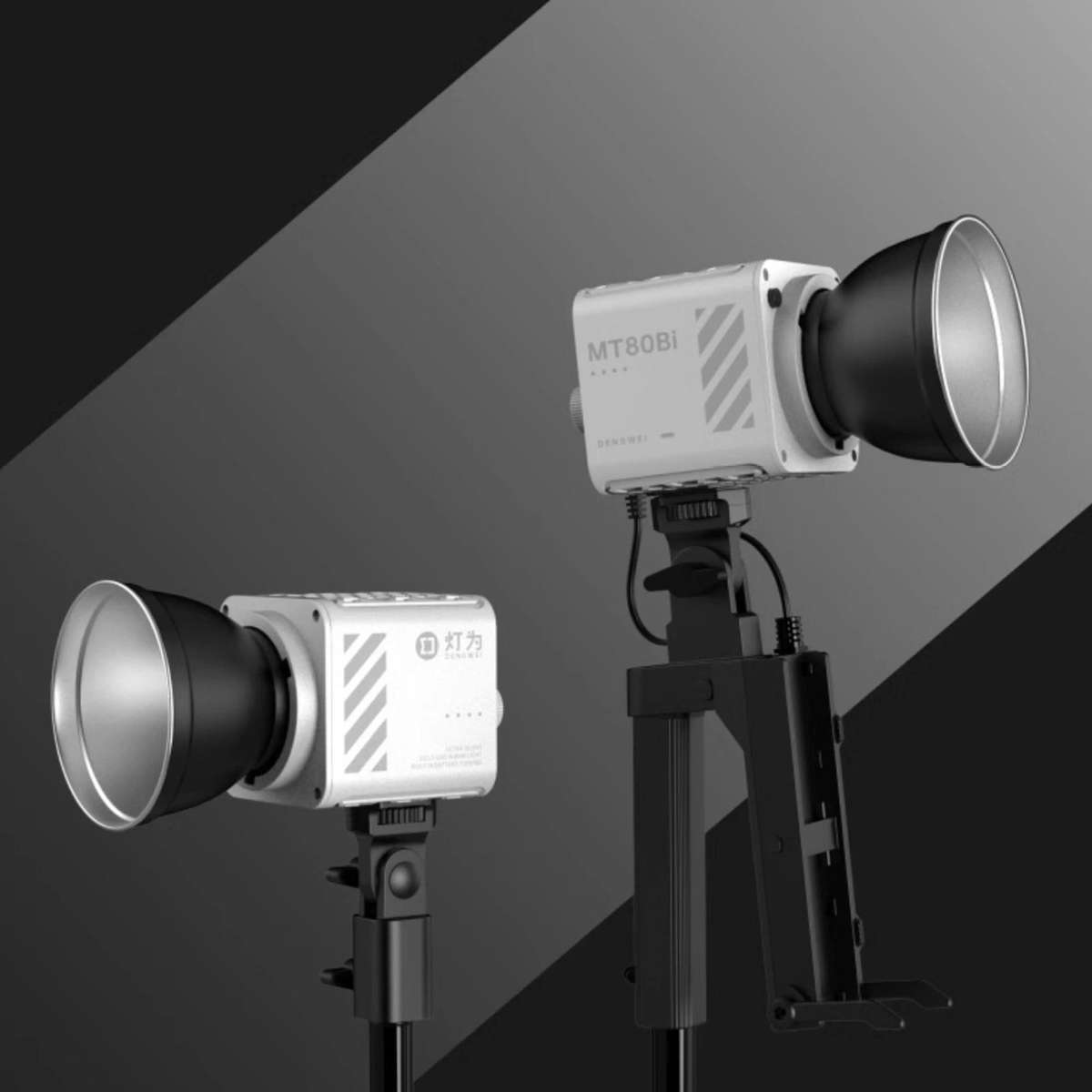 DENGWEI MT-80Bi 80W COB Video Light 2700K-6500K Bi-Color LED Continuous Output Lighting CRI 96+ Stud