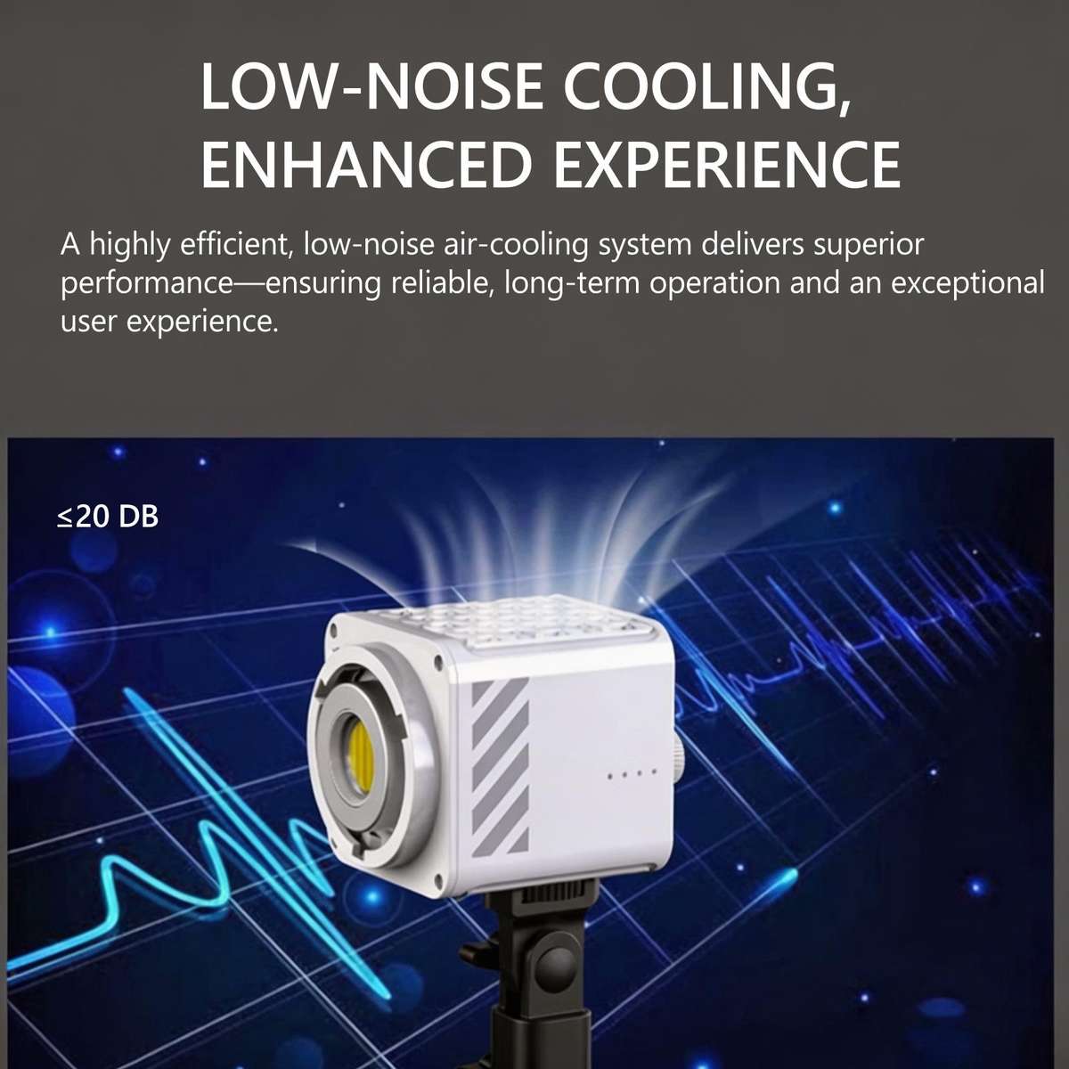 DENGWEI MT-80Bi 80W COB Video Light 2700K-6500K Bi-Color LED Continuous Output Lighting CRI 96+ Stud