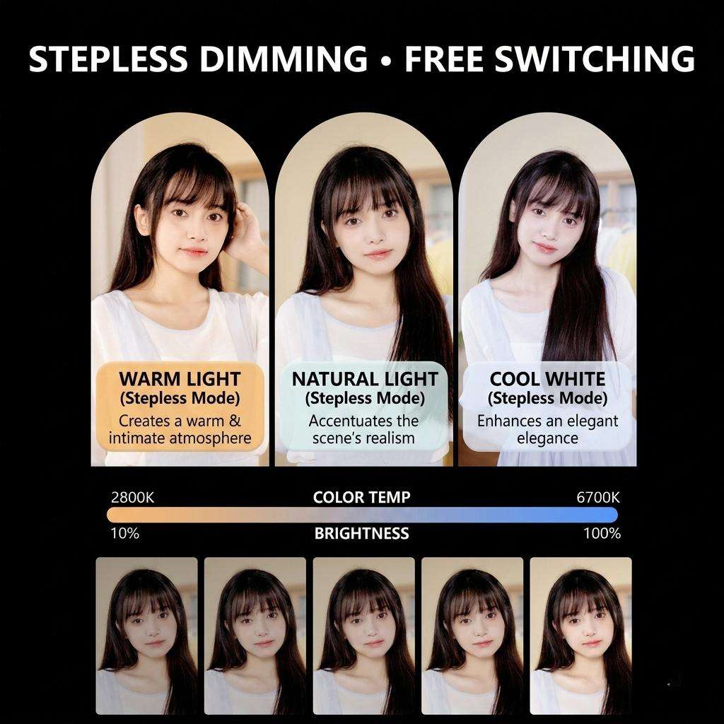 DENGWEI LA100Bi 100W LED Video Light COB Continuous Output Lighting For Live Streaming, 2700K-6500K