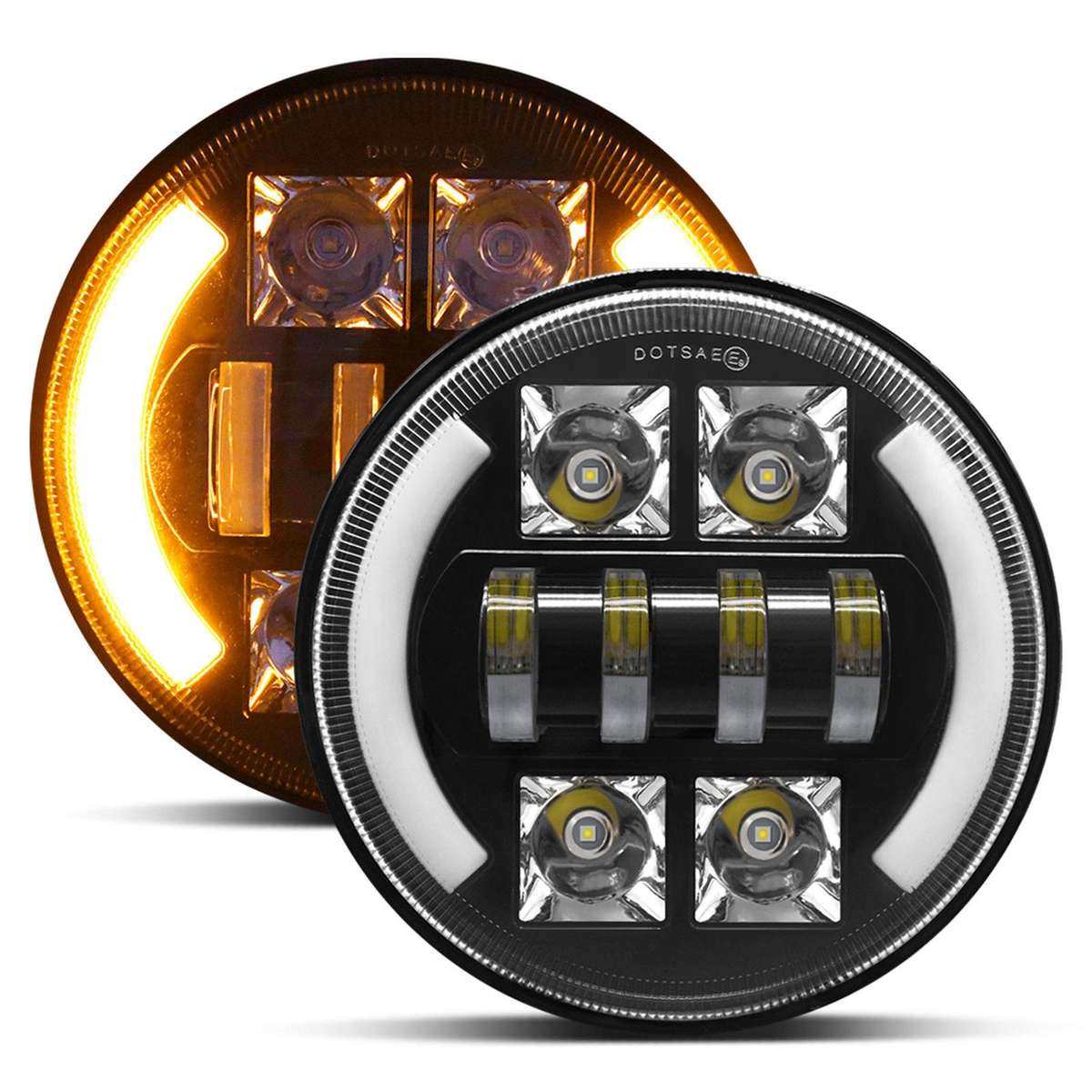 M4 7-Inch Quad Reflector Crescent Headlights For Jeep Wrangler(C0058)